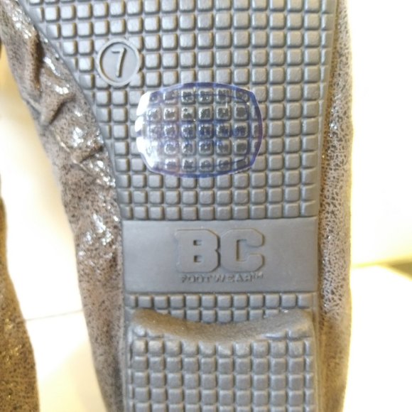 BC Footwear Brown & Black Leather Sparkly Flats with Ruffles, Size 7,  NWOT - Picture 8 of 9